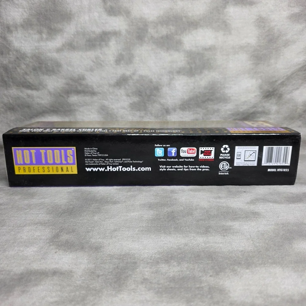 Hot Tools Professional Salon 2 Barrel Curler 24k Gold Model # HTG1855 NEW